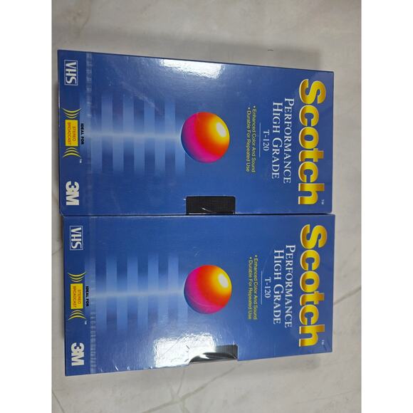 Lot of 2 New Sealed Scotch Vhs T-120 Performance High Grade blank Tapes - Picture 1 of 2